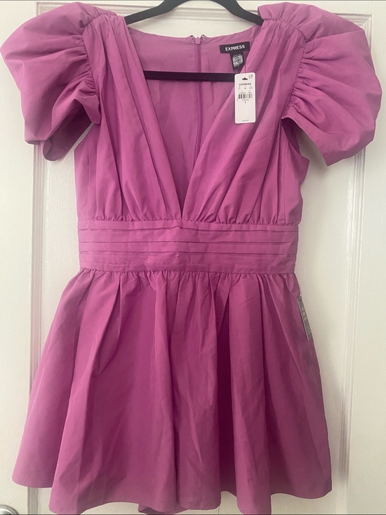 Express Pants - Express Girls' Magenta Puff-Sleeve Party Dress